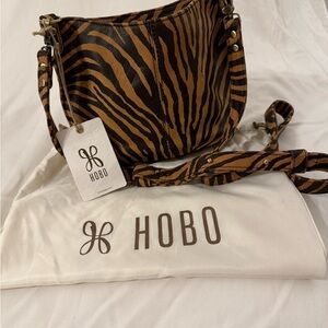HOBO Animal Print Hobo Bag - Brown and Black